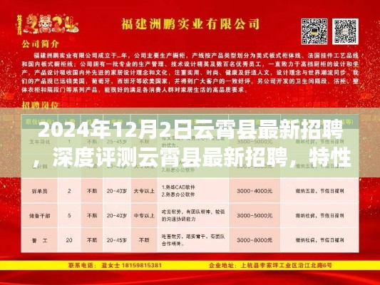 云霄县最新招聘深度解析,特性、体验、竞品对比及用户群体分析(2024年)