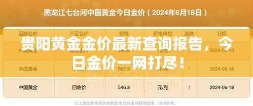 贵阳黄金金价最新查询报告，今日金价一网打尽！